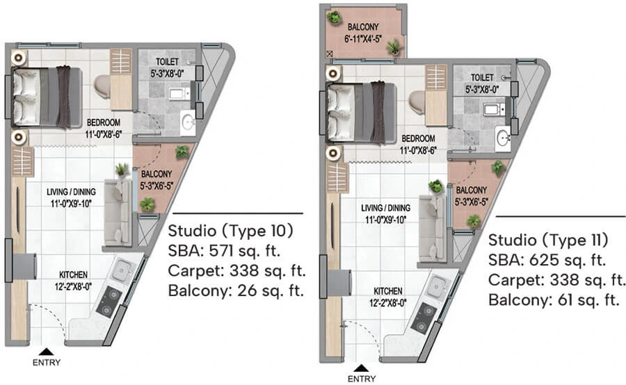 Sattva KIADB 3 BHK floor plan